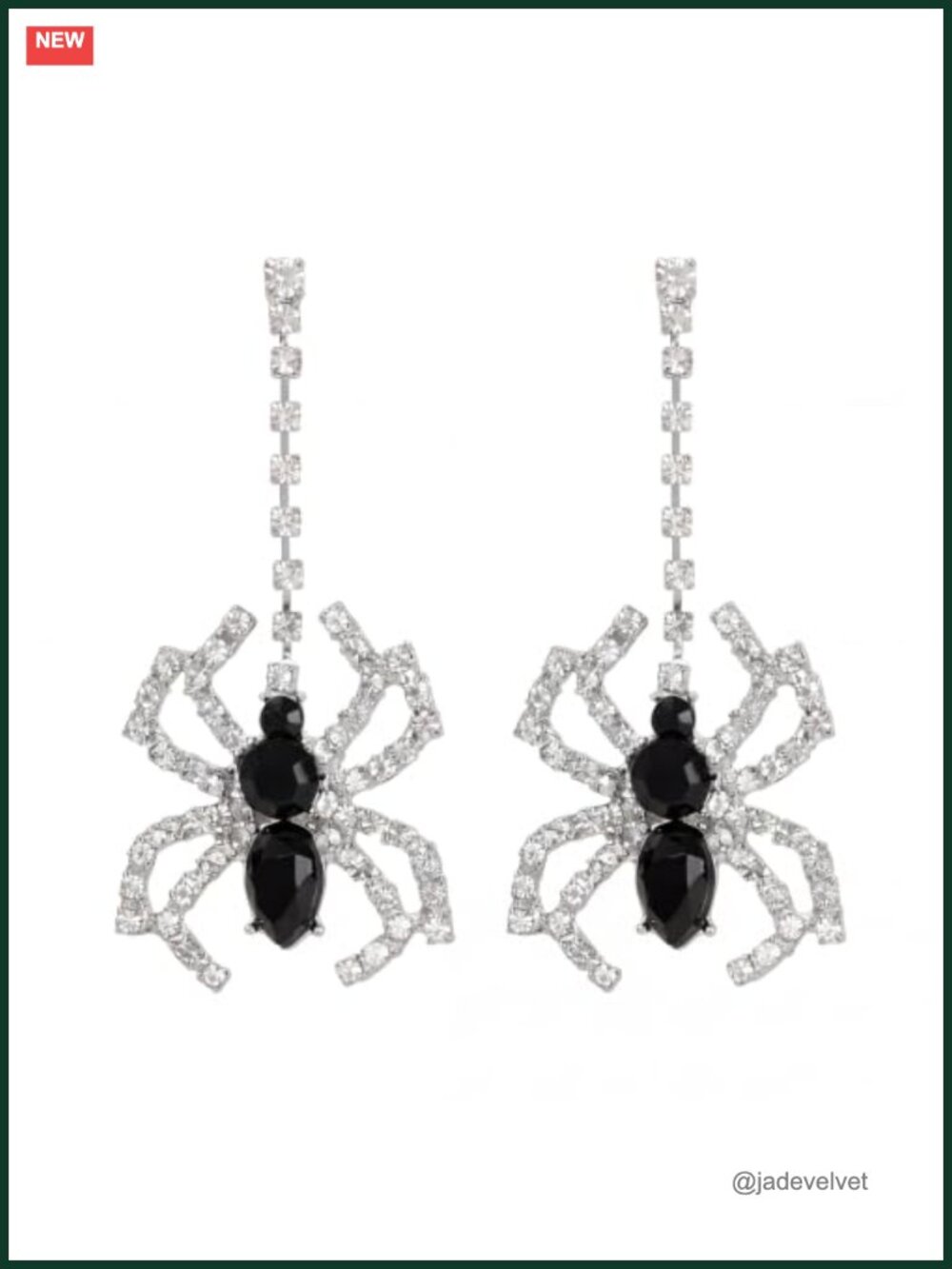Spider Dangle Earrings 2.3" Drop Costume Jewelry Halloween